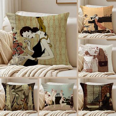 Strange StoriesAnime Pillow Case Sofa and Living Room Decorative Cushion Covers Dust-proof and Mite-proof Invisible Zipper