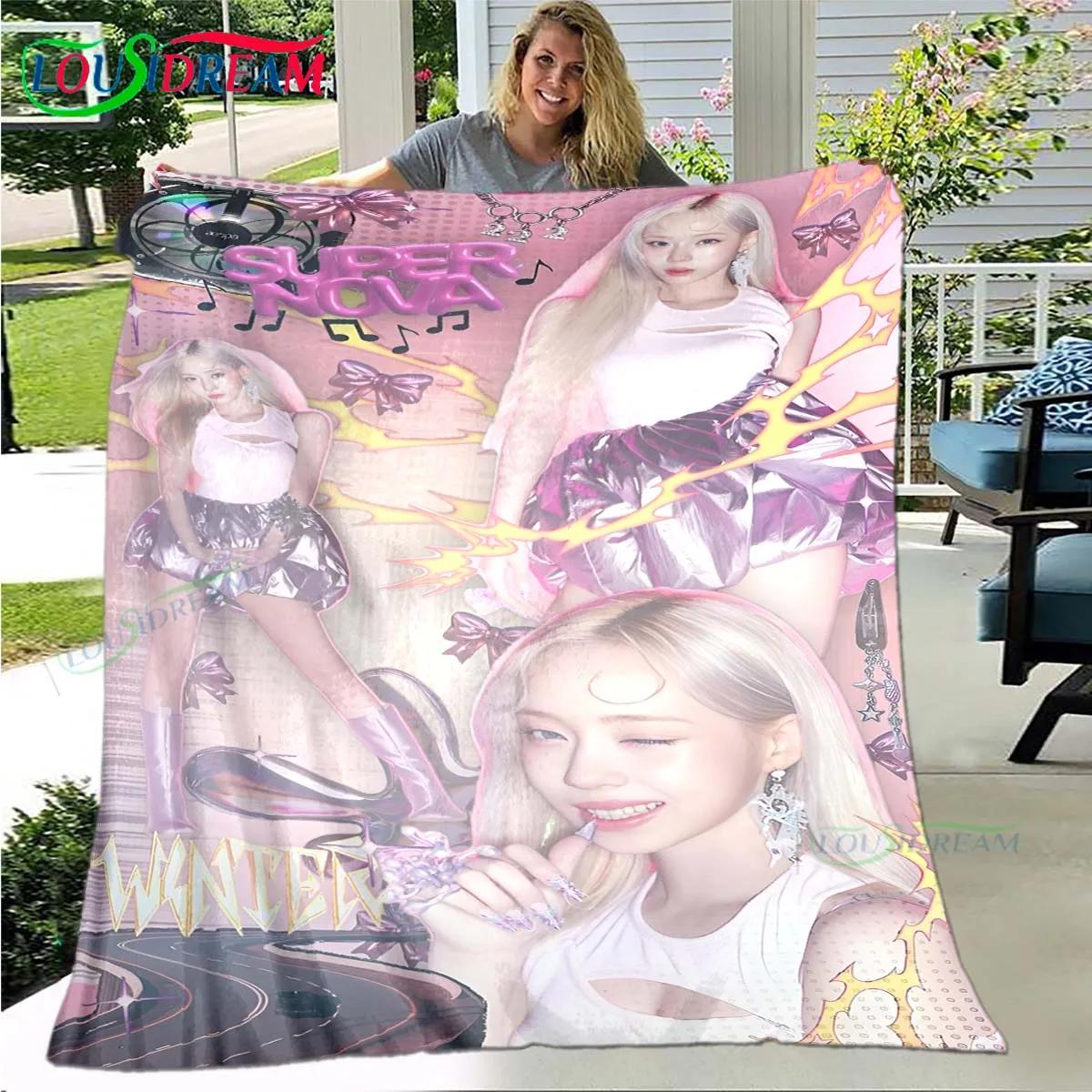 Fashion Korean Girl Group Poster Four Seasons Blanket Sofa Cover Travel Bed Plush Blanket Office Break Blanket Gift 100x150cm