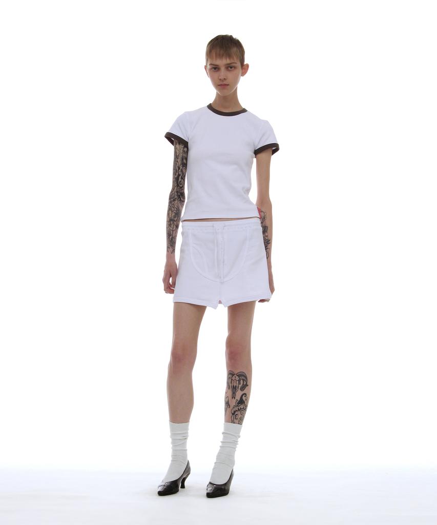 PARTIMENTO WOMEN Pwc Brief Detail Mini Skirt_White