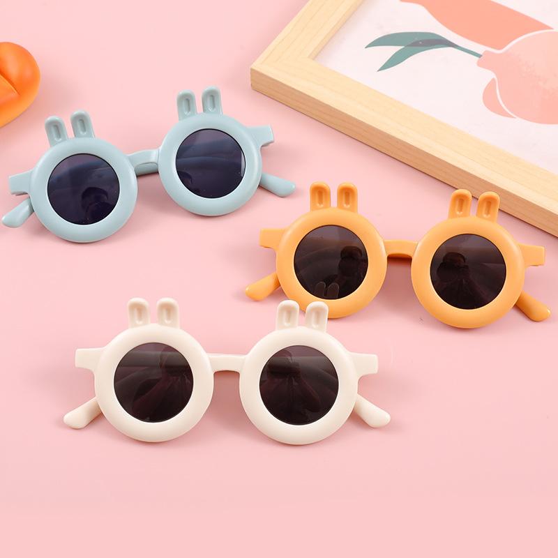 Kids Rabbit Ear Sunglasses UV400 Protection Oval Cute Boys Girls Baby Sun Glasses Outdoor UV Eyewear Goggles