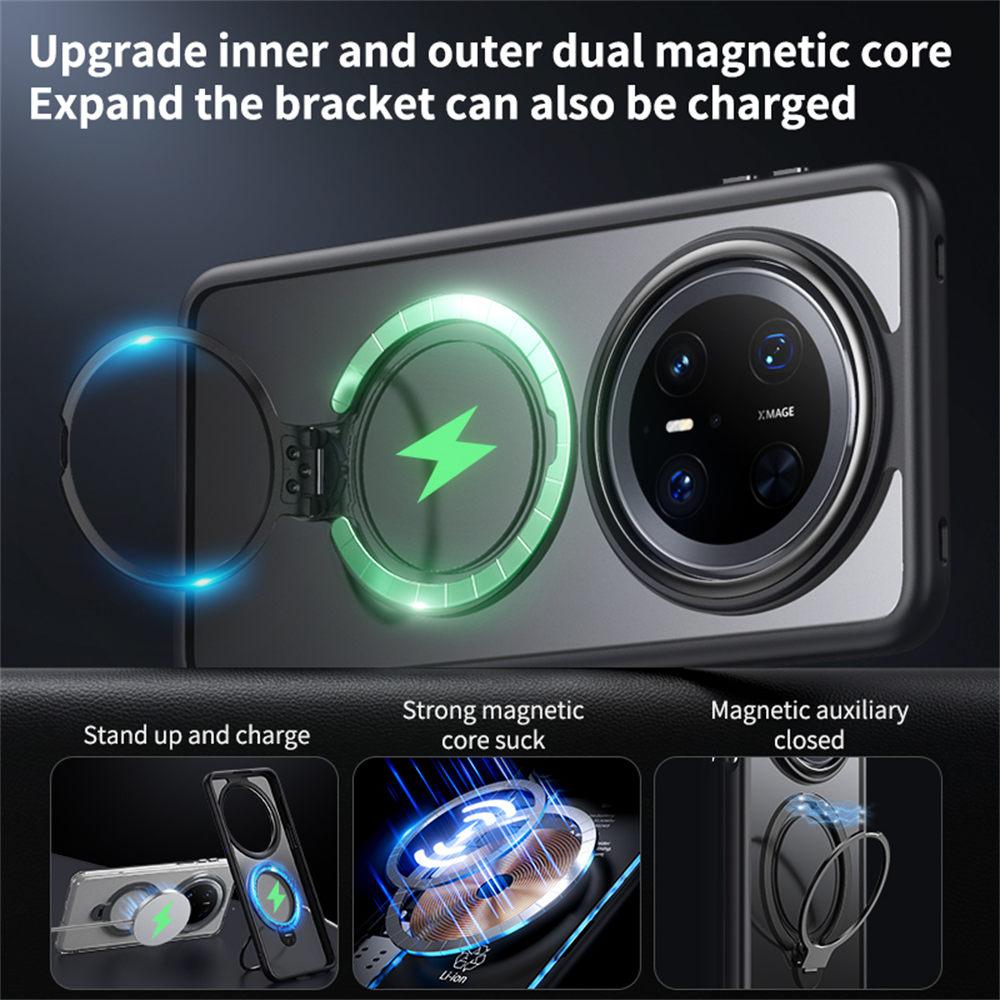 Etui na telefon Huawei Mate 70 Pro+/Mate 70 Pro Kompatybilne z MagSafe Podstawka Matowy Tylny Panel