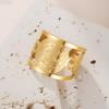 LIKGREAT Stainless Steel Heptagram Magic Array Open Ring 16/20mm Wide Gothic Witch Jewelry Adjustable Amulet Ring for Women Men