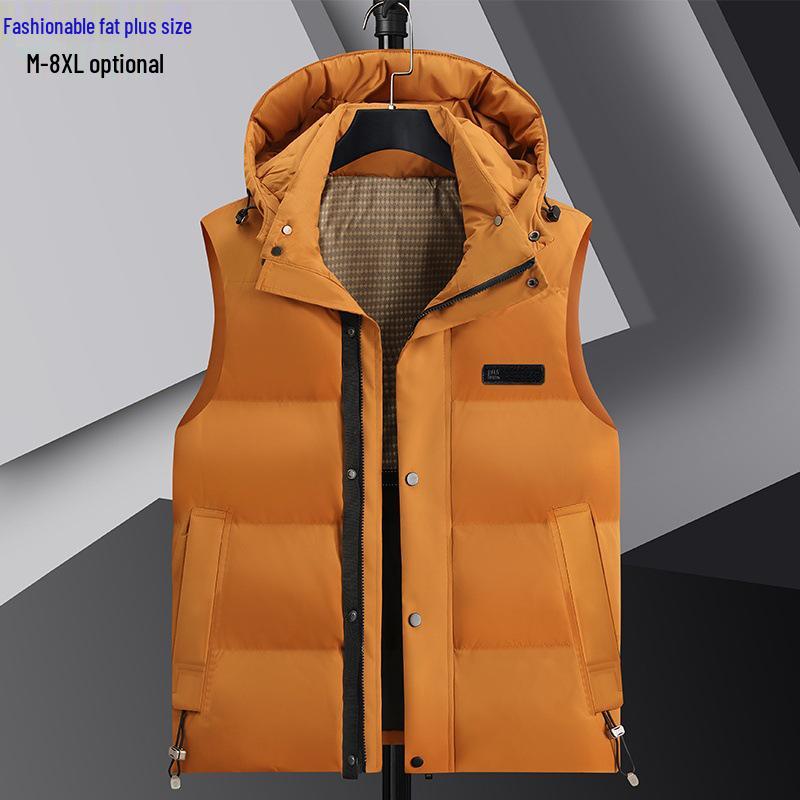 

Чоловіча молодіжна модна подовжена пухова жилетка з капюшоном - Потовщена осінньо-зимова верхня одежа 2XL