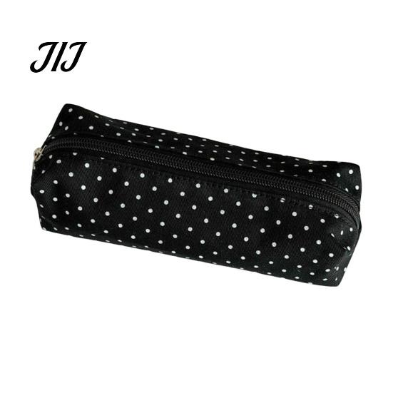 Pochette Accessoire de Bureau Élégante, Trousse à Crayons Pois, Pochette Organisateur Papeterie en Tissu, Sac Esthétique Maquillage Mignon Fermeture Éclair Stylo pour l'École