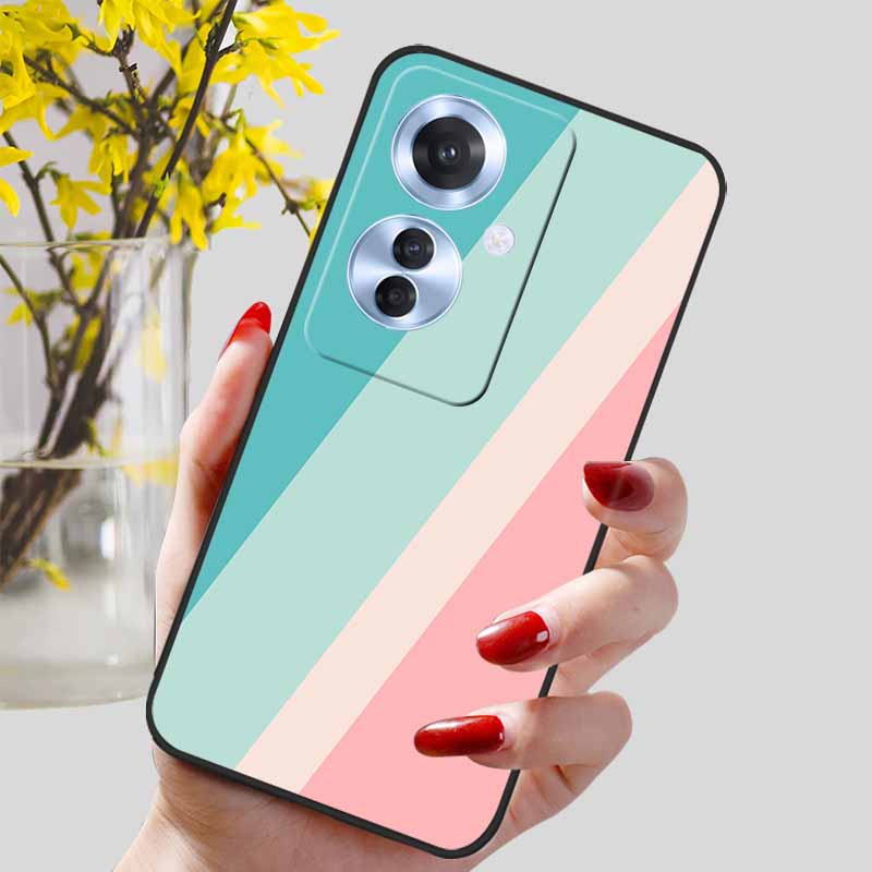 Phone Cover for OPPO Reno11 F 5G Case Black Silicone TPU Fashion Marble Print Shells for Oppo Reno 11F Protective Capa Soft Bags