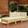 Vidaxl 3-Cz. Set da Giardino, Cuscini Crema, Pino