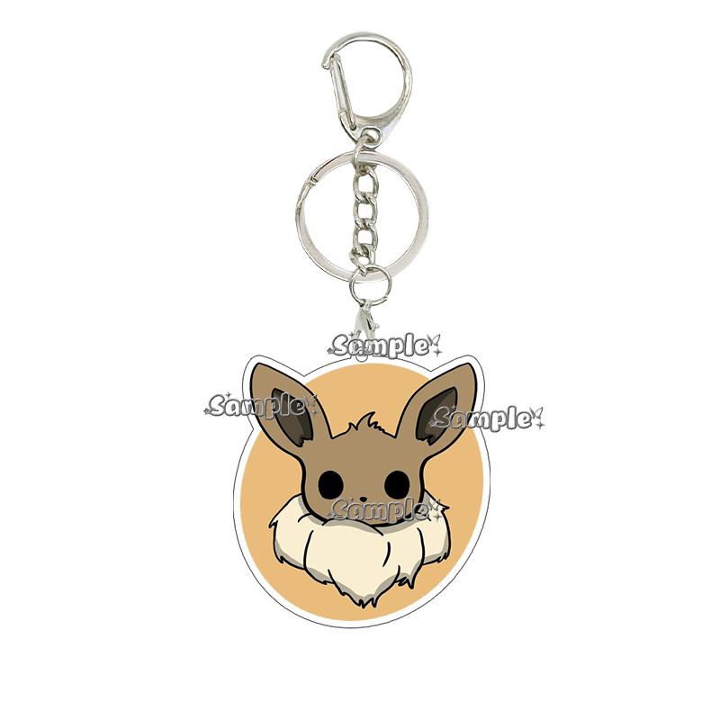 Anime Glaceon Flareon Jolteon Cartoon Acrylic Keychain Figure Keyring Ornament Collectible Accessory Charm Couple Chain Jewelry