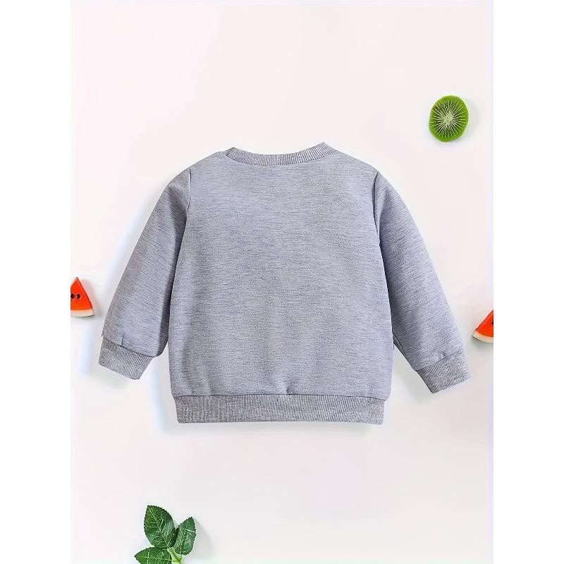 Boys' Halloween Boo Cat Casual Pullover Warm Sweatshirt for Outdoor and Everyday, Fun Designs, Comfortable Simple Autumn Winter