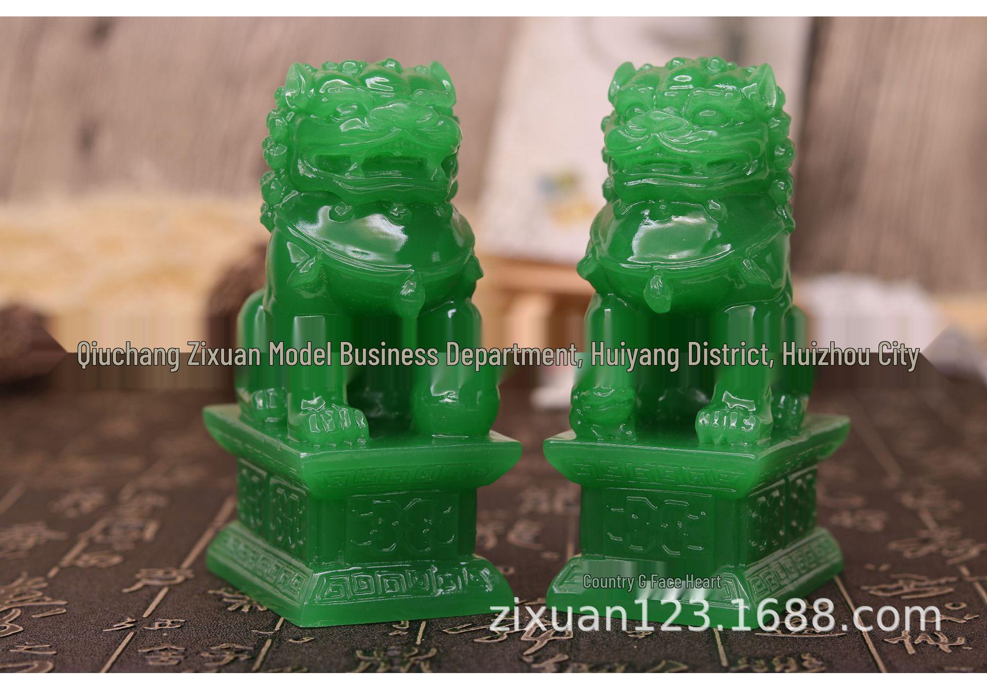 Golden Lion & Jade Lion Door Ornaments - Home Decor Display