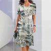 Fashion Women's Clothing Loose O-neck Dress Party Loose 3D Digital Printing