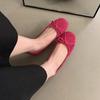 Fashion Women's Flat Shoes Autumn New Round Head Shallow Mouth Butterfly Knot Light Soft Sole Single Shoes Zapatos Mujer