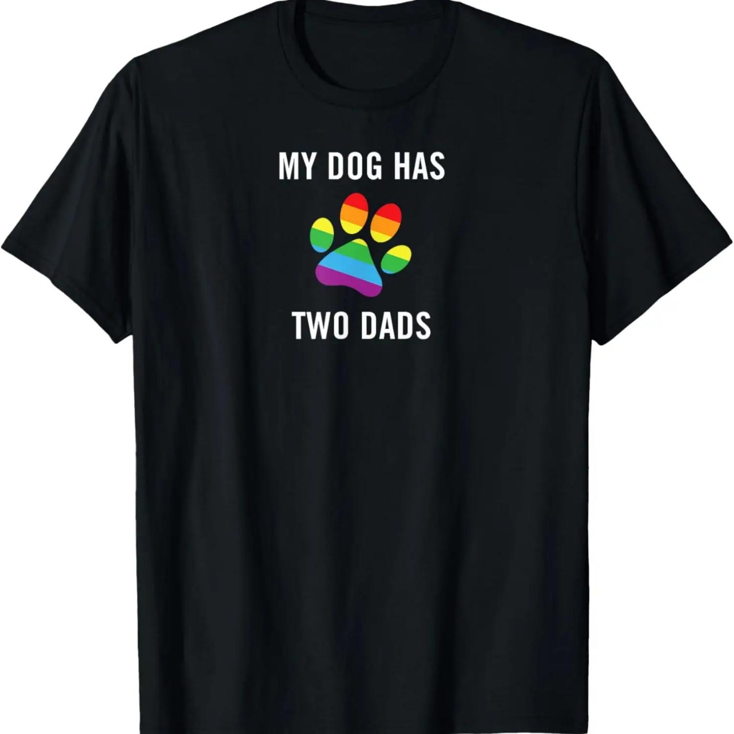 

My Dog Has Two Dads LGBT gay pride funny LGBTQ T-Shirt XXXXXL чорний
