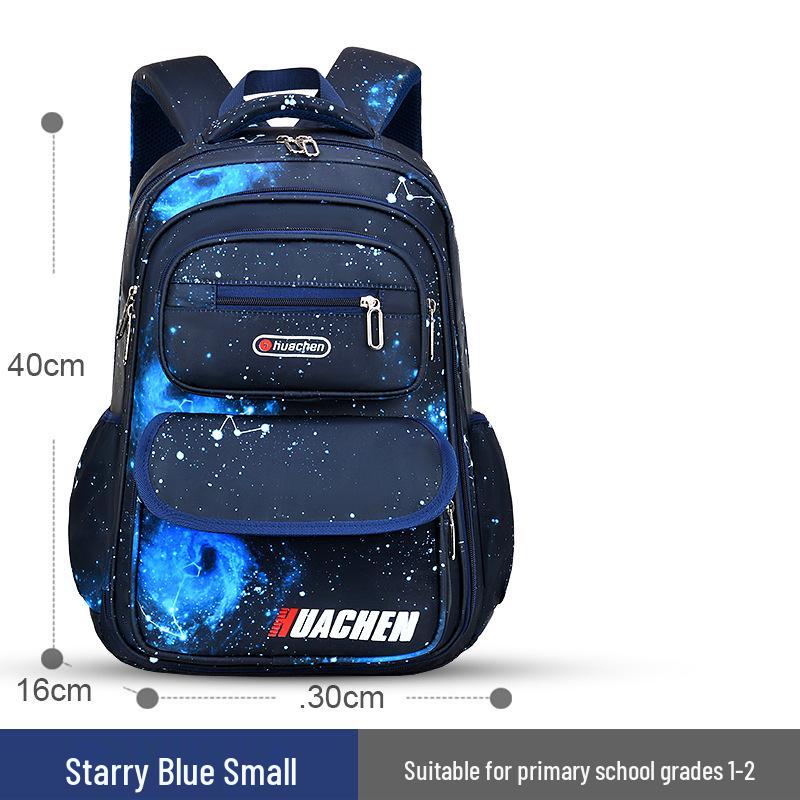 Starry Sky Backpack for Boys, Grades 1-6: Spine Protection, Lightweight & Splashproof