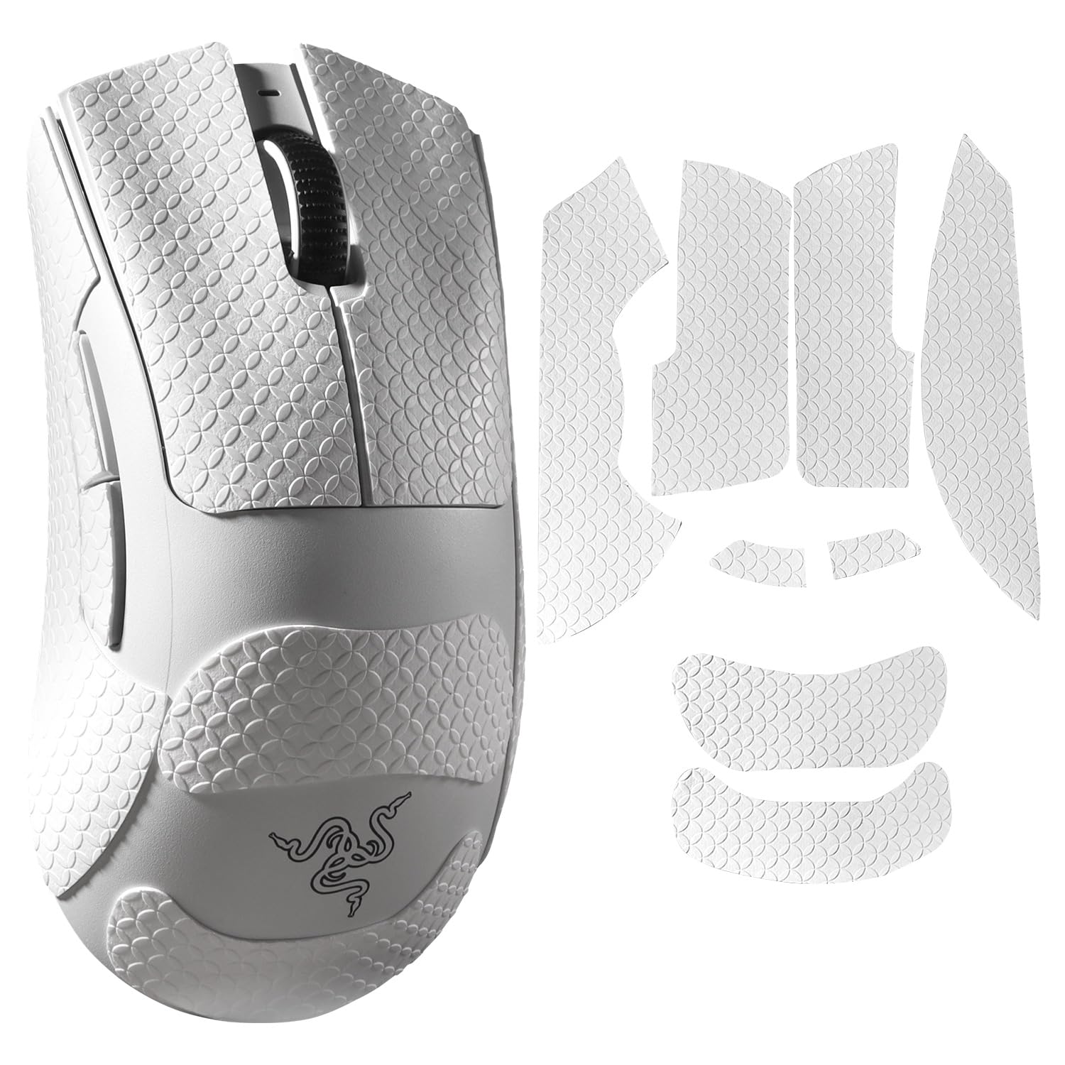 

IMMOENUC Лента для захвата мыши для Razer Deathadder V4 Pro V3 V3 Pro, Противоскользящий ПВХ материал, Влагопоглощающий и Противоскользящий (белый)