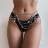 Metal Rhinestone Chain Tassel Waist Jewelry Women's Bikini Waist Chain Rock Body Chain Wind