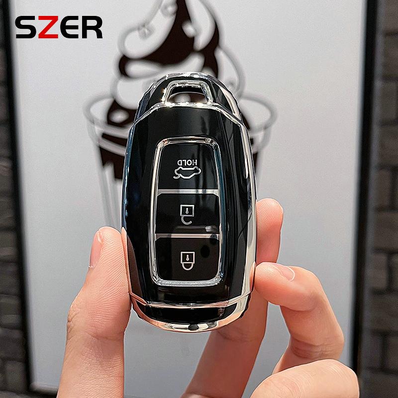 3 4 Buttons Tpu Car Key Case Cover Shell Fob For Hyundai I30 Ix25 Elantra Kona Solaris Azera Grandeur Ig Tm Accent Santa Fe