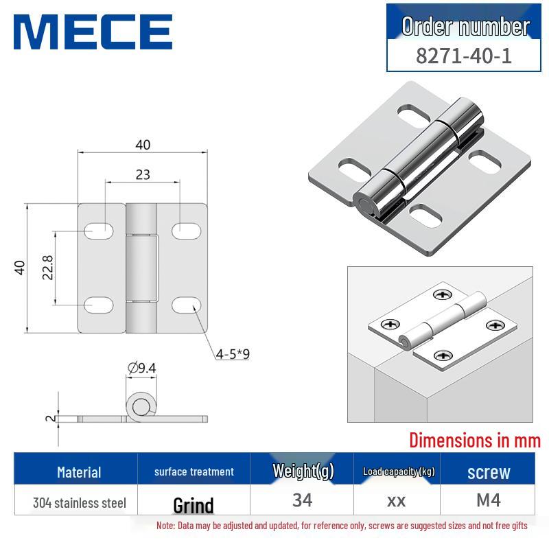 Thickened Stainless Steel Small Hinge for Folding Cabinet, Window, or Wooden Box with Lotus Leaf Design.