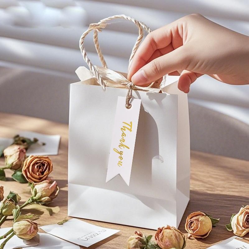 50pcs Thank You Tags Garment Shoes Bags Hang Tag Black White Paper Cards Clothing Accessories Price Label(Without Rope)