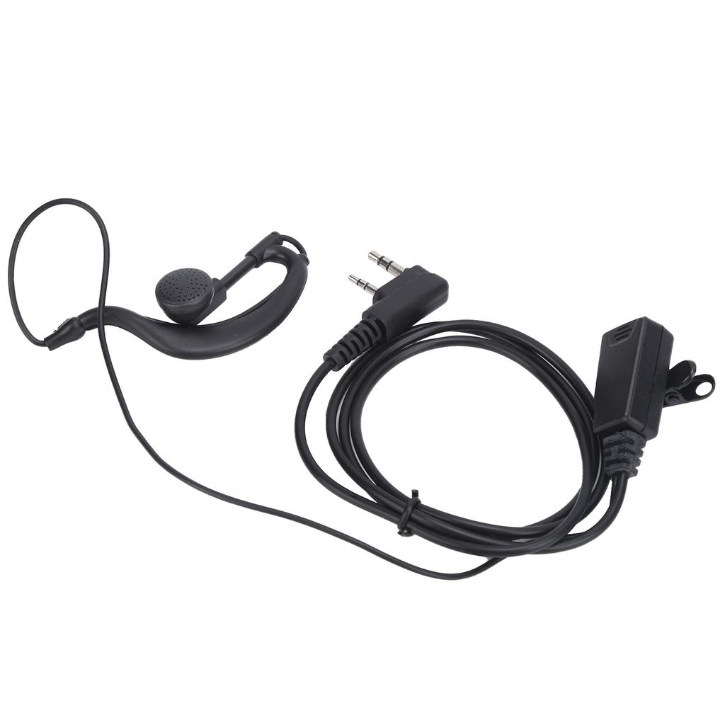 2 Way Radio Headset Universal 2Pin Headset with Collar Clip G Shape for Baofeng BF‑888S UV5R