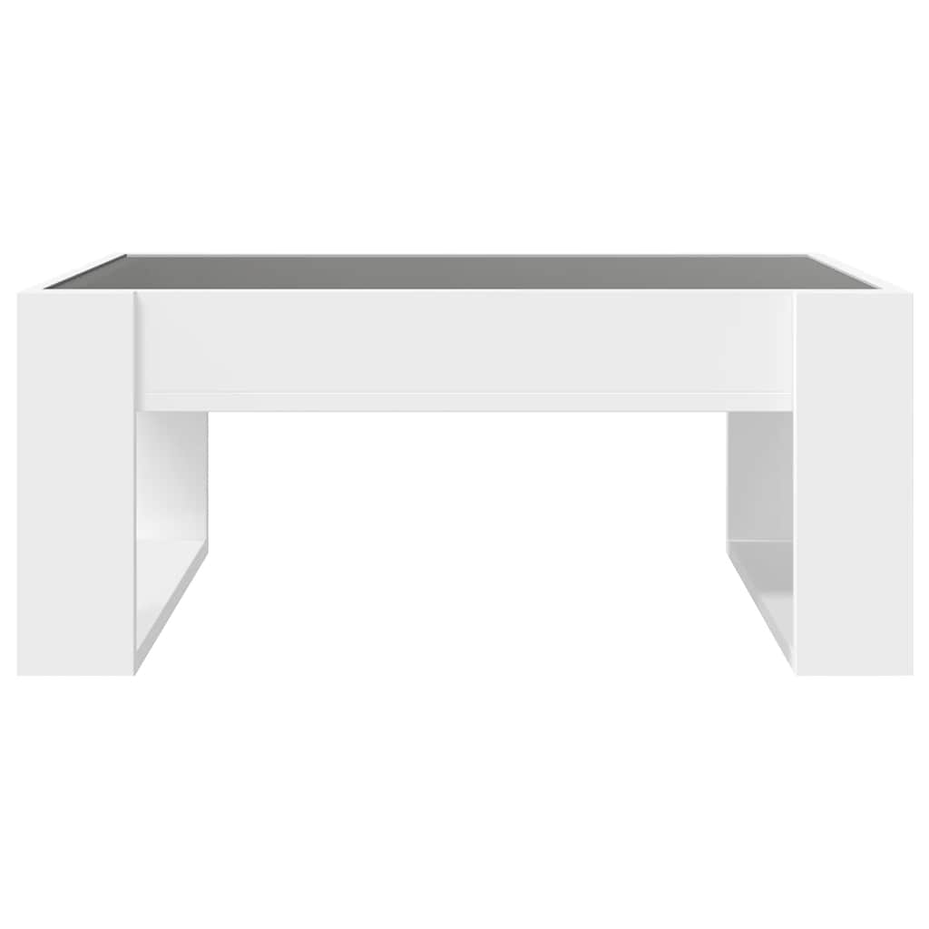 Stolik Kawowy Z Led Infinity, Biały, 70X53X30 Cm