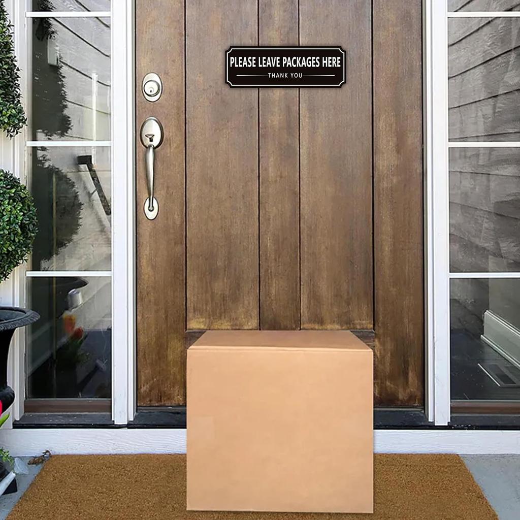 Please Leave Packages and Deliveries Here Sign Sticker, Self-Adhesive Waterproof Modern Deliveries Sign for Packages, Please Place Packages in Box