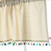 Short Curtain With Colorful Tassels For Home Decors Semi Sheer Window Drape Valance Panel Easy Installation Rod Pocket
