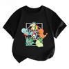 Potdemiel Estate Nuova T-shirt in Puro Cotone con Stampa Pikachu per Bambini, Ragazzi e Ragazze, T-shirt per Bambini Comoda e Traspirante