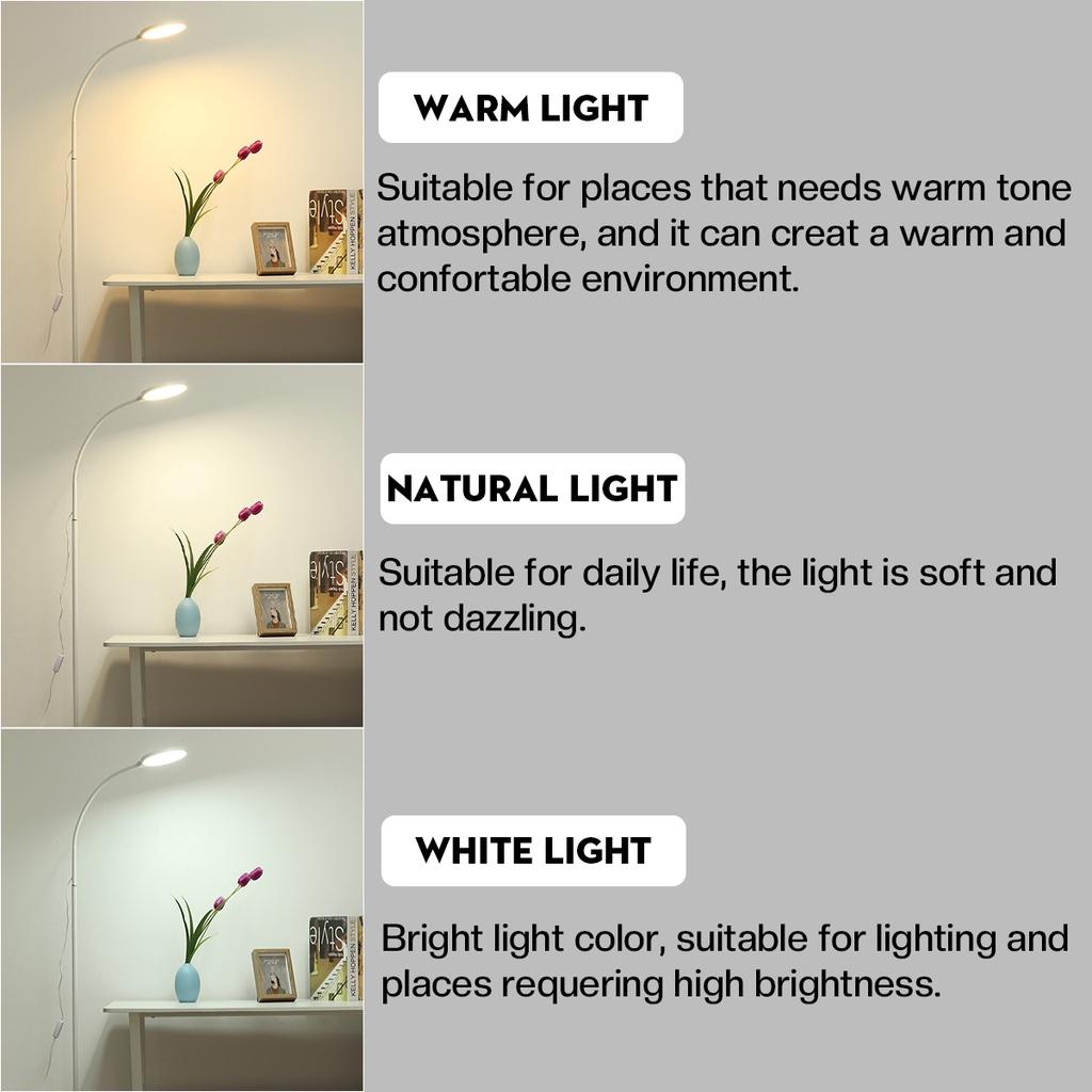 3 Color Modern Led Floor Light Floor Light For Living Room Bedroom Adjustable Standing Light Corner Light Reading Lamp 36v