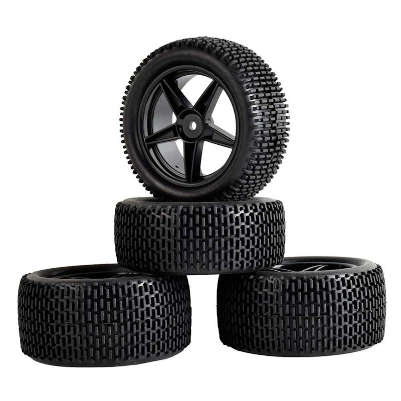 RS Wear-Resistant Off Road Tires Plastic Wheel Rim Rubber Tyre for 1:10 RC Car HSP 94107 94166 94106 94155 Tamiya Wltoys 144001