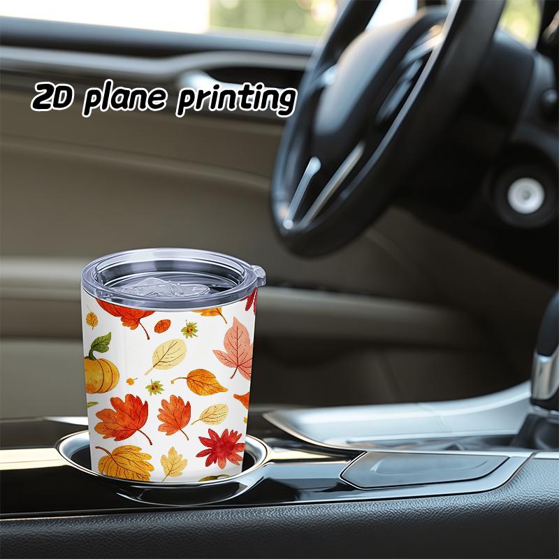 591ml Car Tumbler Autumn maple leaf elements Straw Cup Hot Cold Cup Leakproof Tumbler Gift Cup Stainless Steel Tumbler