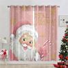 Christmas Snowman Car Curtains European American Style Red Living Room Bedroom Balcony Window Decoration Curtains 2 Panels