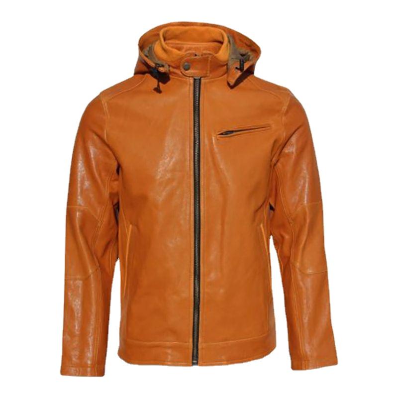 

Китайский размер мужская куртка из натуральной кожи мужская съемный капюшон дубленая овчина толстое зимнее пальто из натуральной кожи пальто мотоцикл байкер одежда L оранжевый