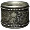 Old Chinese Tibet Silver Handcarved Dragon Phoenix Turn Ring Guangxu Mark