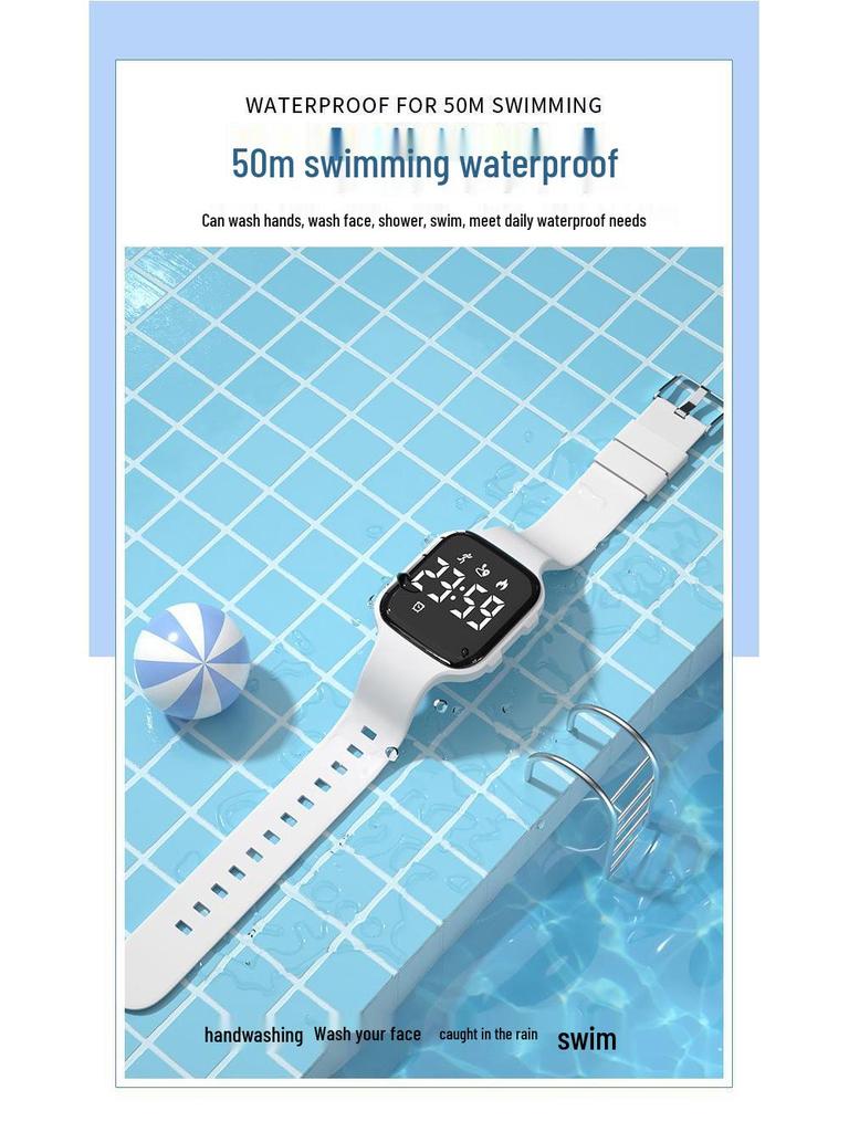 Waterproof Sport Smartwatch for Junior High Boys with Silent Alarm & Multifunctions