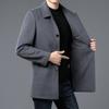 Middle-aged and Elderly Autumn and Winter Coats Men's Long Over-the-knee Dad Coats