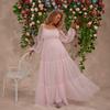European and American women's clothing maternity clothing summer new dress sweet mesh pregnancy fluffy long-sleeved skirt