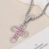 Hip Hop Zircon Cross Necklace: Versatile Titanium Steel Pendant Choker