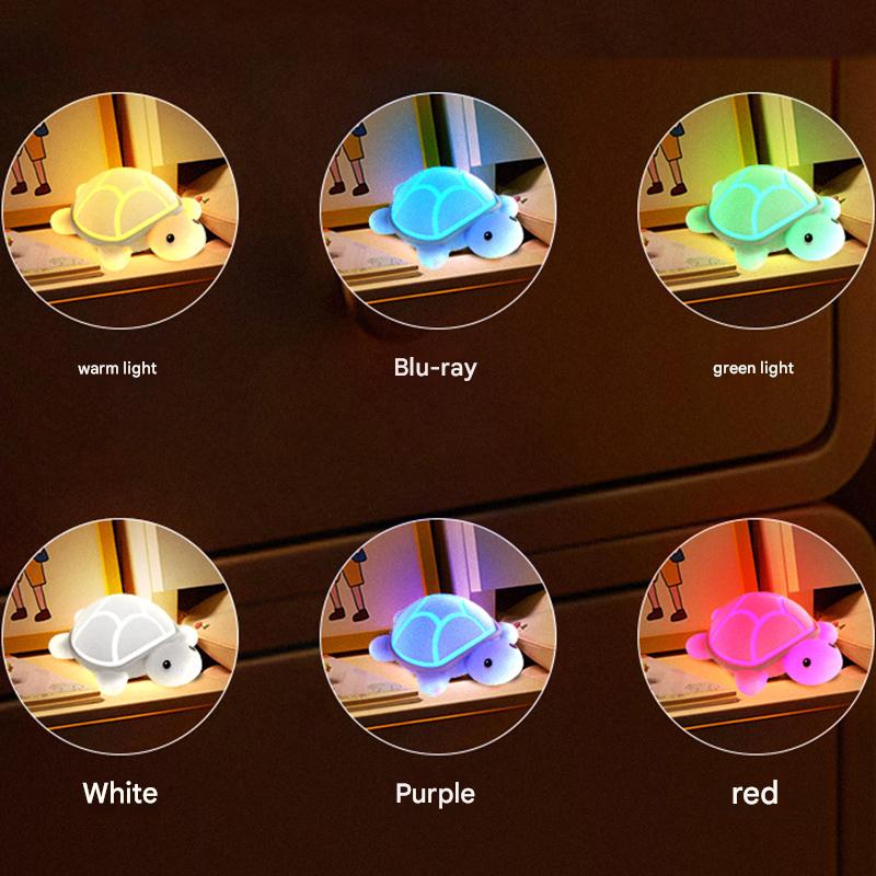 Led Turtle Night Light Cute Silicone Animal Cartoon Soft Lamp Touch Nightlight Children Sleep Light Room Bedside Decoration Gift