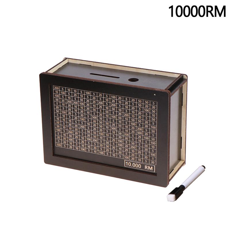 500/1000/2000/3000/5000/10 000 euro sparebøsse Sparegris Wood Money Bank Gjenbrukbar pengebøsse med sparemål og tallbokser