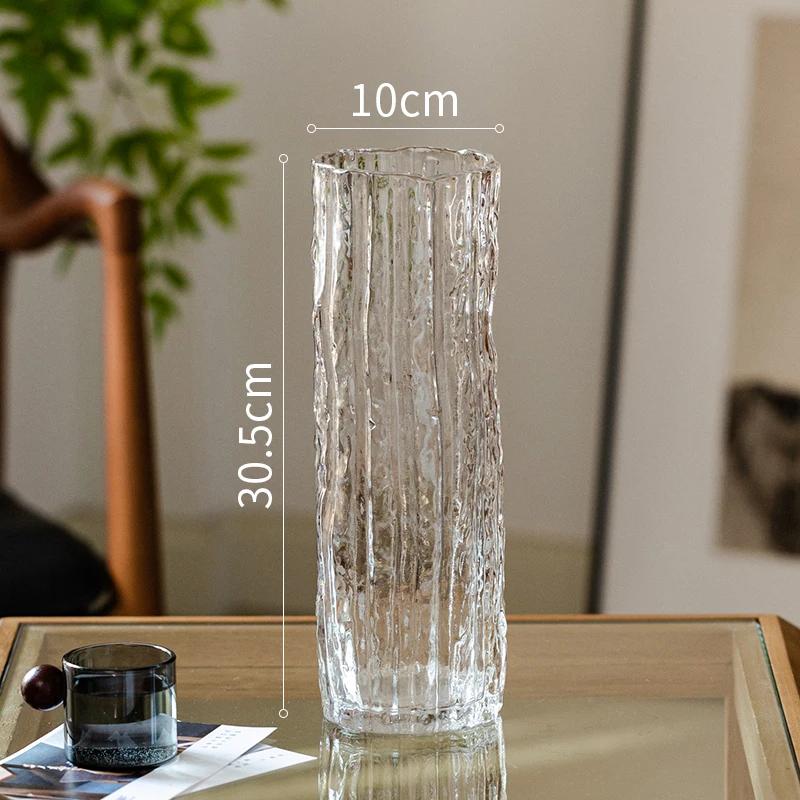 Vase Ornament Living Room Flower Arrangement Glass Transparent Light Luxury High-end Feeling Water Nourishment Lily Rose Hydropo
