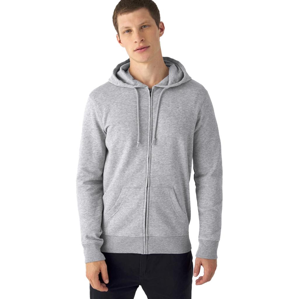 B&C Unisex Adult Inspire Heather Zipped Hooded Jacket