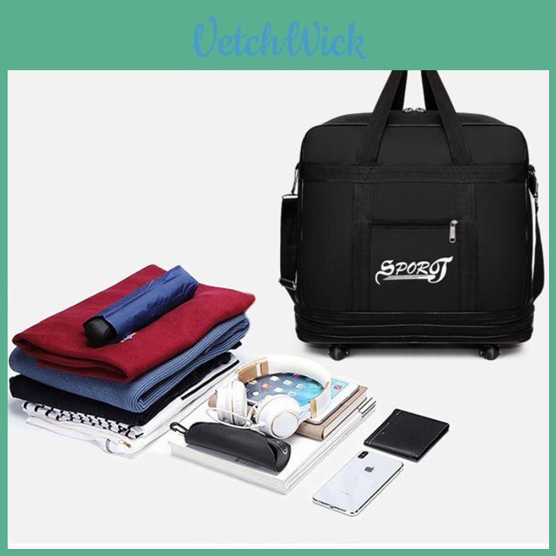Large Capacity Foldable Travel Bag With Multiple Compartments For Air Travel