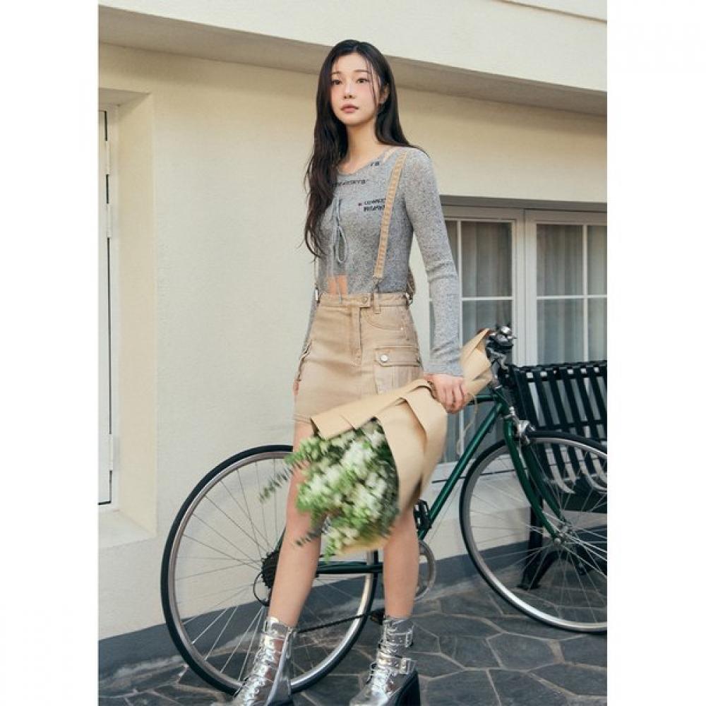 EGOIST Intarsia Ribbon Tie Knit Cardigan  Es2kg361 