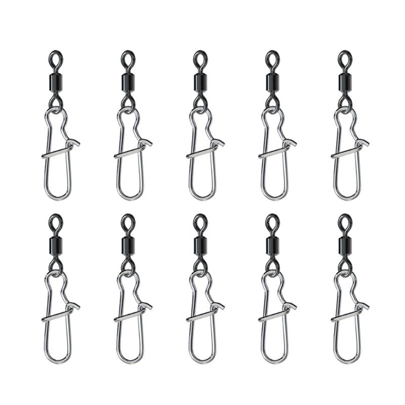 10Pcs Fishing Swivels Duos Lock Balls Bearing Swivels Quickly Change Swivels Fishing Tackle For Saltwater Freshwaters