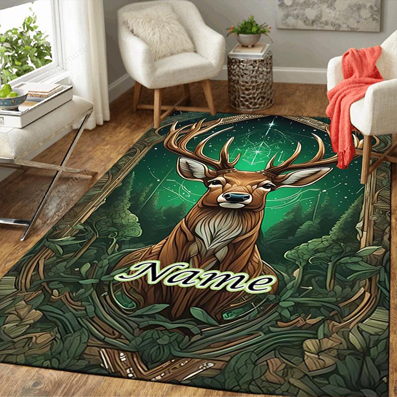Custom 1Pc Jagermeister Deer Cross Rug Office Carpet Indoor Outdoor Entrance Doormat Nonslip Soft And Comfortable Living Room D2915145