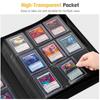 ProCase Card File with Transparent Top Extra Holds 324 Cards In 9 Collection Trading Card File Black Window, Loader, Large, Pockets, Album, -