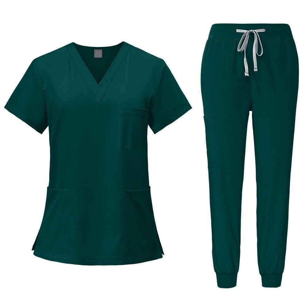 Unisex Nurse Uniforms V-neck Clinical Uniforms Professional Dentist Nursing Suit