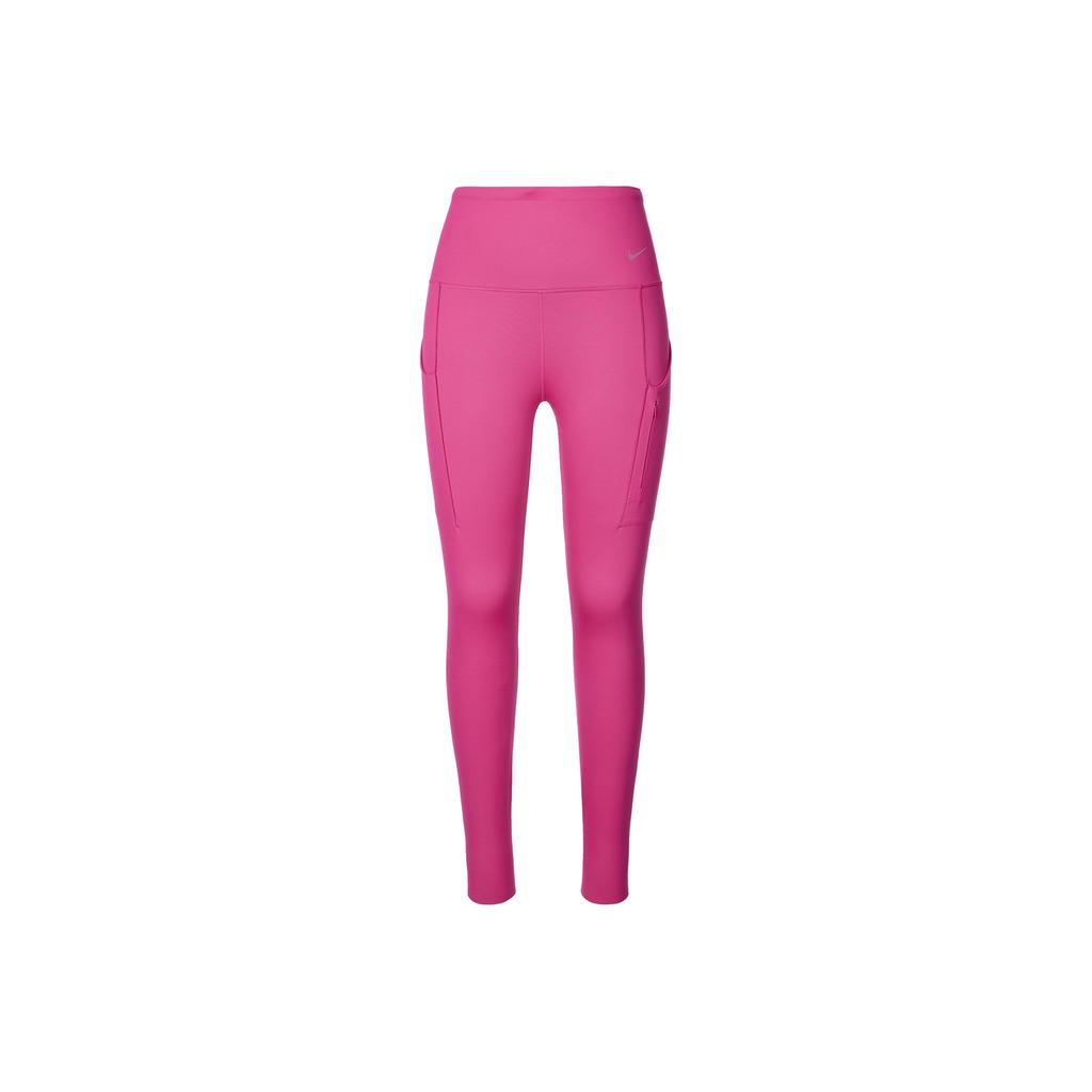 Nike Calças Esportivas Casuais Cropped de Ajuste Slim Sólidas de Cintura Alta Série Go Unleashed Calças Femininas Vermelho Framboesa FB8849-624