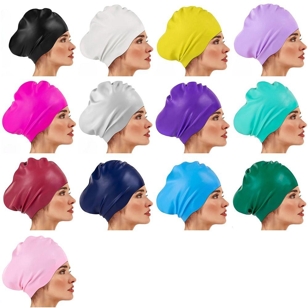 Elastic Waterproof Swim Cap Soft Snorkeling Cap Silicone Swim Headgear Spearfishing