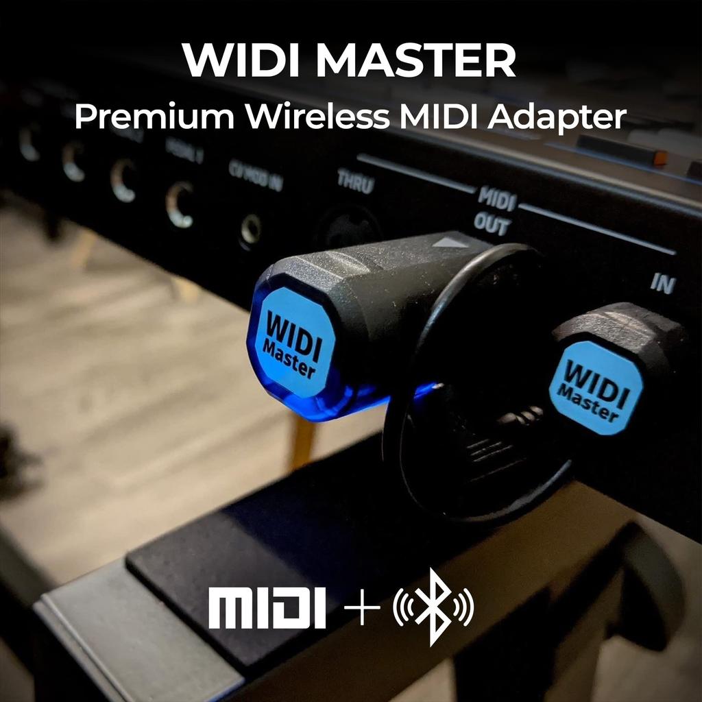 CME WIDI Wireless MIDI Latency Bluetooth MIDI DIN 5 Adapter with MIDI Thru and Merge Synthesizer EWI Keytar Guitar Pedal Digital Piano Keyboard to iOS